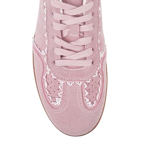 Amazon - Women's Lace Detail Lace-Up Casual Sneakers - Elegant Ribbon Ribbon Lace Walking Shoes Non-Slip Sole Breathable Comfort for Daily Outfits thumbnail 3