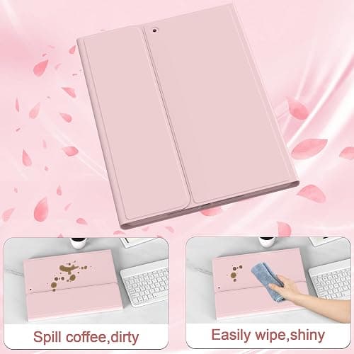 BQDIYOO Keyboard Case for iPad 9th/8th/7th Generation(2021/2020/2019), 10.2 inch iPad 9/8/7 Case with Keyboard, Auto Wake Sleep Cover with Pencil Holder, Pink thumbnail 6