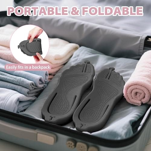 Rosoz Flip Flops for Women Men Foldable Travel Slippers Lightweight Shower Shoes Non-Slip Quick-Dry Bathroom Camp Beach Sandals thumbnail 5