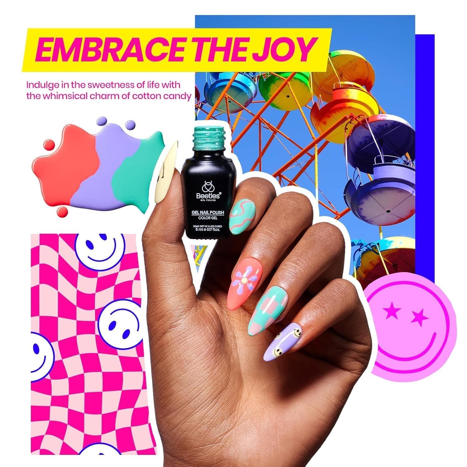 Beetles Gel Nail Polish Kit with U V Light 68 Pcs Emotional Spectrum 35 Colors Gel Polish Nail Kit with Base and Matte&Glossy Top Coat Soak Off All Season Manicure Tools thumbnail 7