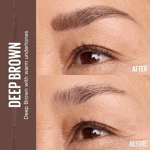 Maybelline Express Brow Ultra Slim Eyebrow Makeup, Brow Pencil with Precision Tip and Spoolie for Defined Eyebrows, Deep Brown, 1 Count thumbnail 3
