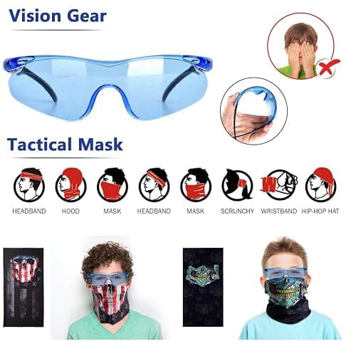 2 Pack Kids Tactical Vest Kit for Nerf Guns Game N-Strike Elite Series Wars with Refill Darts, Reload Clips, Dart Pouch, Tactical Mask, Wrist Band and Protective Glasses for Boys ,Girls thumbnail 5