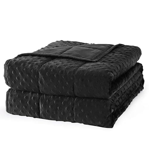 Mr. Sandman Weighted Blanket for Adults, Heavy Blanket for Woman,Man Sleeping/Calm, Soft and Cozy Weighted Throw Blankets, Machine Washable, 60 x 80in, 15 lbs, Black - Image 1