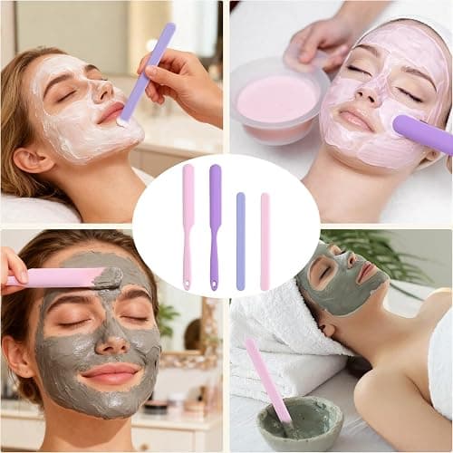 Clofiak 4PCS Silicone Wax Stick, Reusable Non Stick Waxing Applicator, Hair Removal Waxing Spatulas, Popsicle Sticks for Beauty Cosmetics Home Salon Body Use thumbnail 6