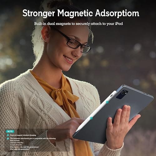 MYSTILUCK Stylus Pen for iPad 11th & 10th Gen - 2X Faster Charging, Tilt & Palm Rejection, Works with iPad Pro 12.9/11/M4, Air 5/M2, Mini 6, iPad 6th-11th Gen (2018-2025) thumbnail 7