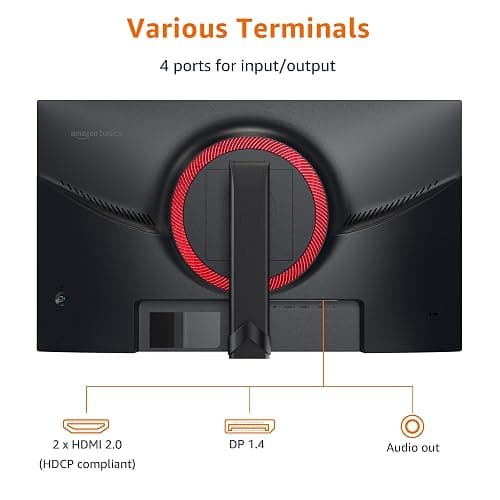 Amazon Basics 27 inch Gaming Monitor, FHD 1080P, 165Hz, VESA Compatible, Adaptive sync, 1ms Response, Black thumbnail 3