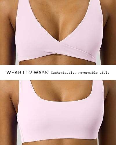 PAVOI ACTIVE Twist Front Sports Bra for Women - Two Ways Customizable Coverage Workout V Plunge Front & Back Bra, FlexFlow thumbnail 2