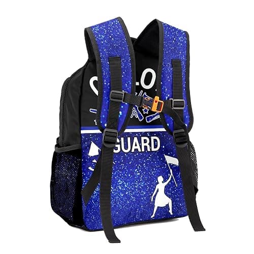 Pwwusark Custom Color Guard Backpack with Name - Personalized Schoolbag Color Guard Team Gift (Blue) thumbnail 3