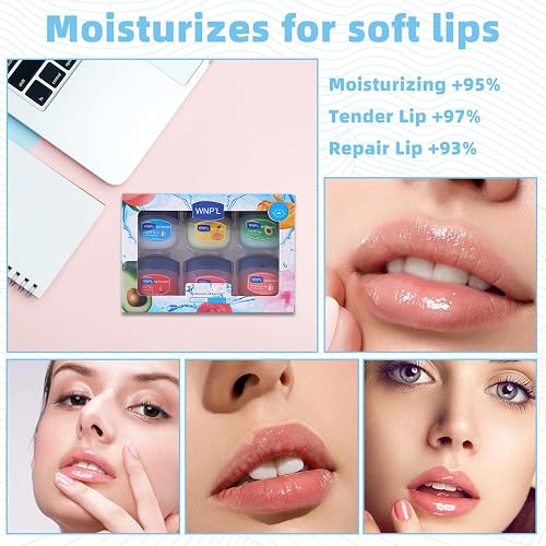 6 Pack Mini Lip Balm Set, 6 Flavoured Lip Repair Sleeping Lip Mask with Honey Essence & Glycerin, Wrinkle Reduction, Moisturising & Brightening, Travel Lip Care Skincare Kit for For Very Dry Lips thumbnail 4