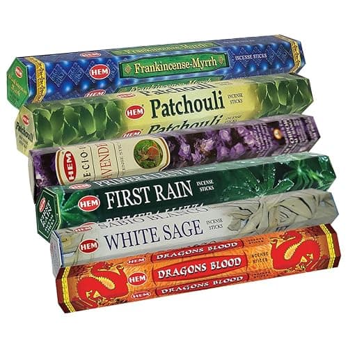 Hem Incense Sticks Variety Pack #23-120 Insence-Sticks (6 Incents x 20 Insense) + Incense Stick Holder with 6 Most Liked Scents Including Patchouli Dragons Blood White Sage Frankincense-Myrrh thumbnail 4