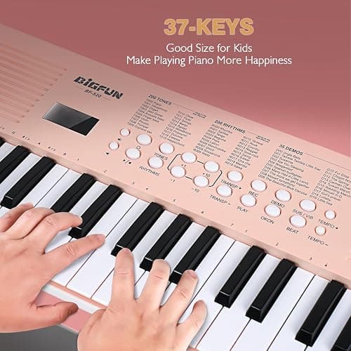 Raimy Kids Keyboard Piano with Two Speakers, 37 Keys Electric Music Instruments Piano Keyboard with Mic, Early Education Music Toddlers Children Toys Gifts for 3 4 5 6 7 8 9 10 11 12 Years Old Girls thumbnail 6