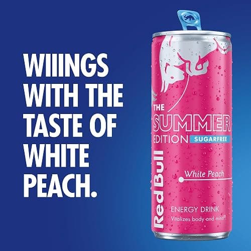 Red Bull Energy Drink Sugar Free Peach Edition White Peach 4 x 250ml thumbnail 3