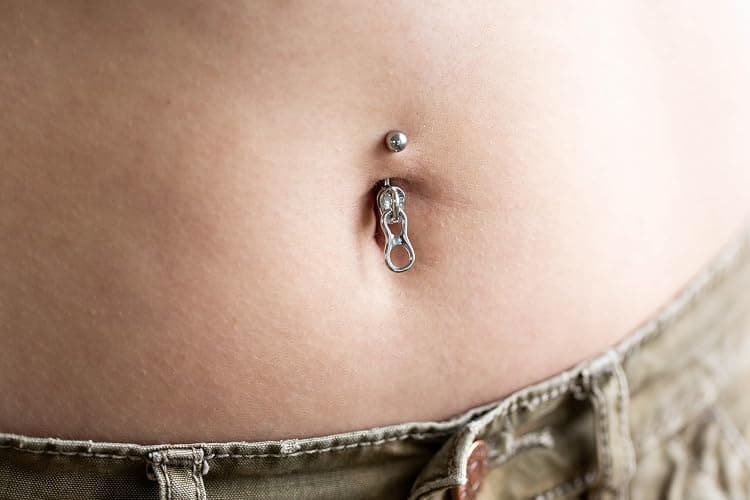 Pierced Owl 14G Stainless Steel Zipper Belly Button Ring thumbnail 2