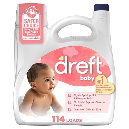 Dreft Baby Liquid Laundry Detergent, Gentle on Sensitive Skin Laundry Soap, 150 fl oz, 114 Loads (Packaging May Vary) - Image 1