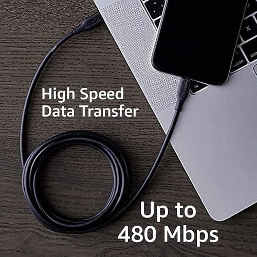 Amazon Basics Fast Charging USB-2.0 USB-C to Lightning Cable (MFi Certified), Durable, 6 Feet, Black thumbnail 6