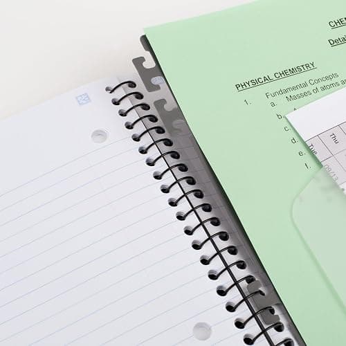 Five Star Advance Spiral Notebook + Study App, 5 Subject, College Ruled Paper, 8-1/2" x 11", 200 Sheets, Spiral Guard, Movable Tabbed Dividers, Black (73144) thumbnail 6