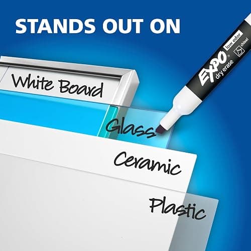 EXPO Dry Erase Markers, Low Odor Ink, Assorted Colors, Chisel Tip, 8 Count - Whiteboard, Calendar, Organization, Essential Supplies for Office, School, Classroom, Teachers thumbnail 7