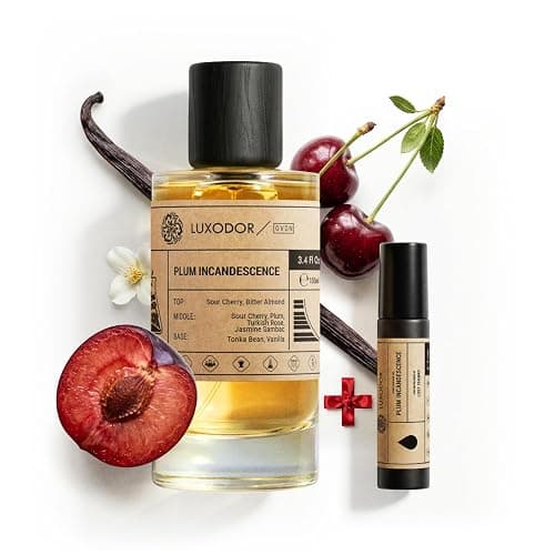 Luxodor Inspired by Lost Cherry 3.4 fl. oz (100ml), Plum Incandescence Eau de Parfum with Roll-On Oil 10 ml | Unisex Long Lasting Cherry Perfume | Fragrance for Women and Men - Image 1