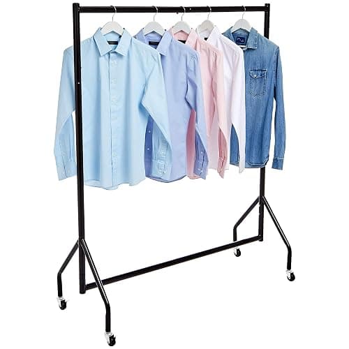 Amazon Basics Heavy Duty Portable Rolling Garment Rack, Hanging Clothes Organizer Rail for Display and Storage, Easy to Assemble, 19 x 60 x 48 inches, Black thumbnail 4