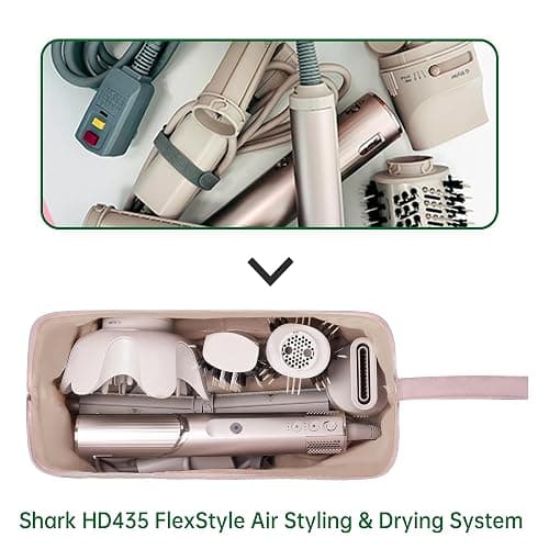 KarSyon Shark Flex Style Case for Dyson Airwrap Hair Dryer Brush Revlon Hair Tools Travel Bag Carrying Case Flat Curling Iron Organizer (Pink) thumbnail 6