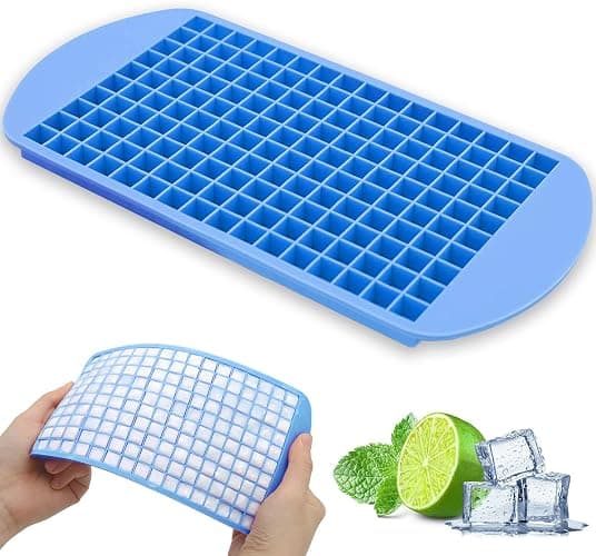 Silicone Mini Ice Cube Tray, 160 Crushed Ice Cube Molds Easy Release Small Ice Cube for Chilling Whiskey Cocktail, Kitchen Gadgets Stackable Ice Trays (Blue) - Blue-1 Pack - Image 1
