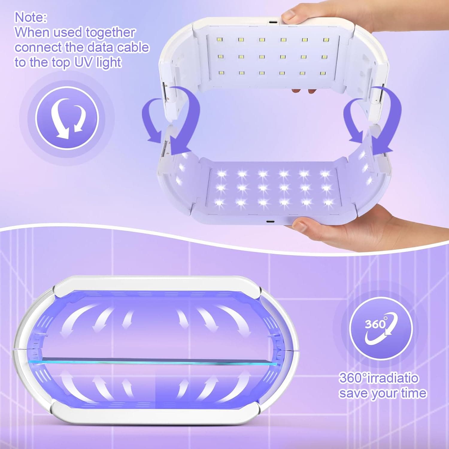 Mfancy UV Light for Resin,Two-Sided Fast Curing UV Resin Light,Foldable Portable UV Light Nail Lamp,Resin UV Curing Lamp[4 Timers],Resin Molds,Jewelry Making,DIY Craft,Nail Curing thumbnail 3
