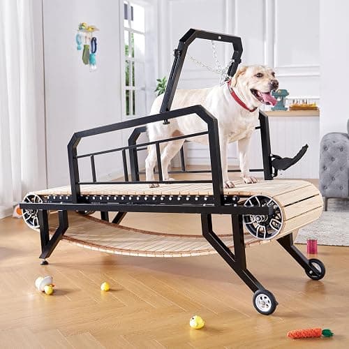 Albott Dog Treadmill for Large & Medium Dogs with Pace Adjustbable Brake and Roller Wheels, Enlarged Indoor Slatmill for Dogs to Keep Fit and Healthy, Up to 330 Lbs thumbnail 7