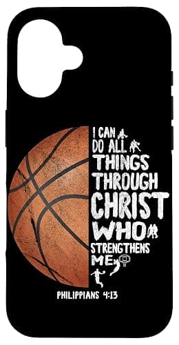I can do all things through Christ Philippians Basketball Case for iPhone 16 - Image 1
