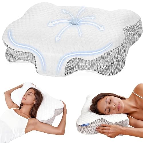 Dozion Nackenkissen Kopfkissen Memory Foam Kissen, Ergonomisches Kopfkissen Seitenschläferkissen,Halswirbelkissen Stützendes Nackenkissen Schlaf Kissen Pillow für Seiten Rücken & Bauchschläfer(1 Pcs) - Image 1