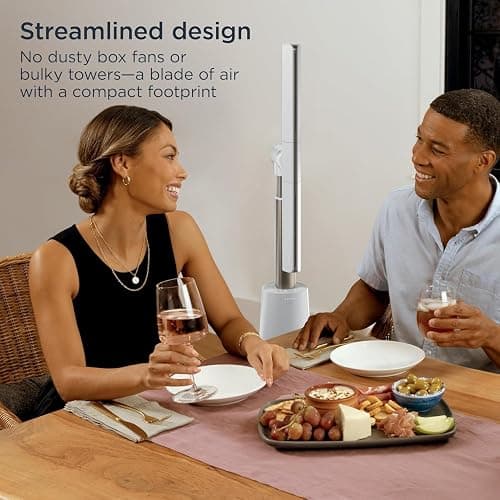 SHARK TurboBlade Fan—Ultra-customizable bladeless tower fan, pivots, twists, oscillates 180°, circulates and propels air, 10 noise levels + 10 speeds, easy to clean, WHITE, UT205(Renewed) thumbnail 2