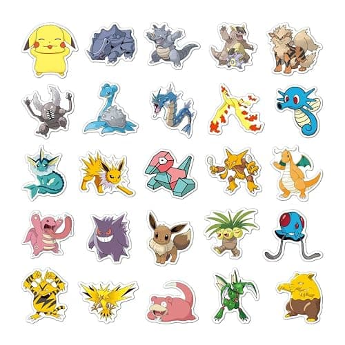 100 PCS Pokemon Cute Stickers for Gifts, Waterproof Sticker for Phone, Laptop, Water Bottles, Hydro Flask, Stickers for Kids, Toddlers, Vinyl thumbnail 5