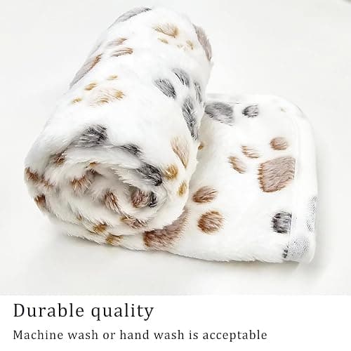 1 Pack 3 Blankets Super Soft Fluffy Premium Fleece Pet Blanket Flannel Paw Printed Throw for Dog Puppy Cat (Small 23x16'', Purple, Pink, Green) thumbnail 5