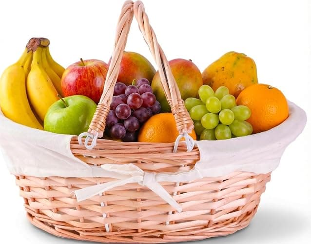 Vintiquewise Natural Wicker Picnic Basket with Handle – Multi-Purpose Willow Basket for Garden and Home Decor – Handcrafted Decorative Wicker Storage Basket for Gifts, Food, or Home Organization - Image 1