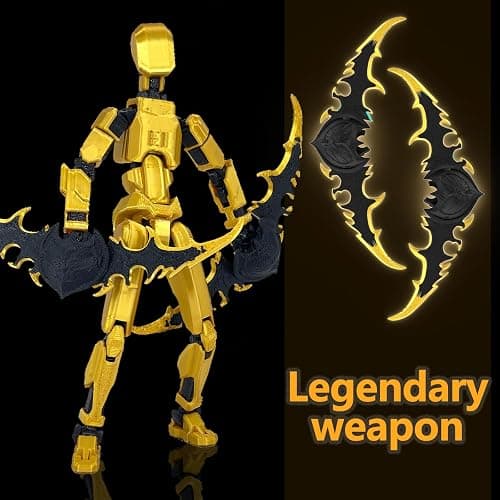 (Assembly Completed) T13 Action Figure Set, Titan 13 Robot Dummy 3D Printed robo 13 Action Figure Articulated, Lucky 13 Gift for Collectors Desktop Decorations (Golden) thumbnail 4