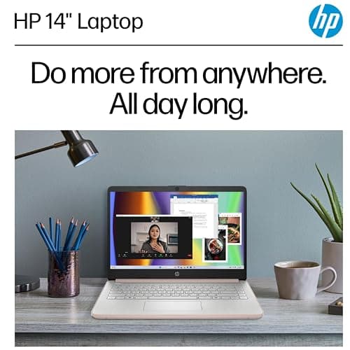 HP Rose Gold Ultrabook Laptop with Microsoft Office 365, Intel 2-Core CPU, 1.1TB Storage (1TB OneDrive and 64GB SSD), 8GB RAM, Windows 11, No Mouse thumbnail 3
