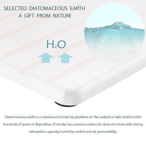 NiuYichee 2 PCS Water Absorbent diatomite Coasters, 12.2" x 5.5" Water Absorbing Stone Tray for Sink, Stone Drying mat for Kitchen Counter, Stone soap Tray Used for Hand Soaps & toiletries & Plants thumbnail 3
