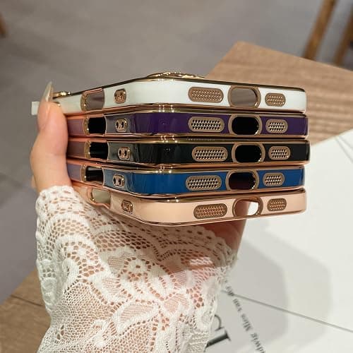 OOK Magnatic Case for iPhone 16 Pro Case [Compatible with MagSafe] Full Camera Lens Protector Gold Electroplate Edge Soft TPU Shockproof Protective Phone Case for Women Girls 6.3 Inch - Pink thumbnail 6