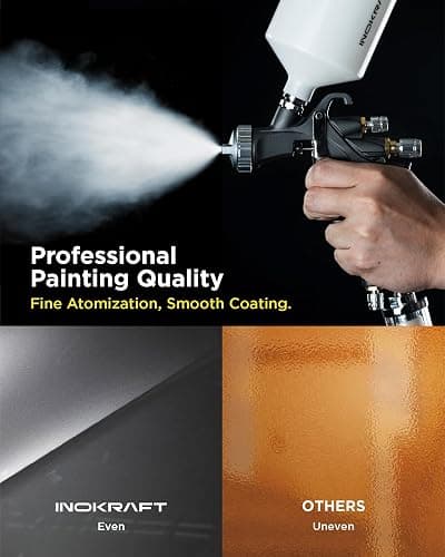 InoKraft D1 LVLP Air Spray Gun Premium Kit, Easy to Use, Paint Gun for Cars & House DIY Painting, 1.3/1.5/1.7mm Nozzles, with Paint Sprayer Accessories thumbnail 3