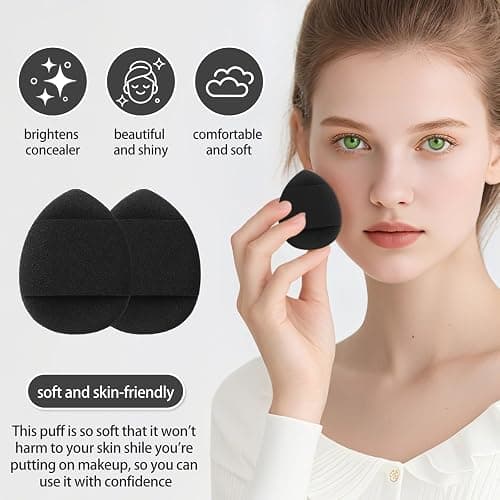 Makeup Brush Set for Foundation Concealer Eyeshadow and Travel, Include Make Up Brush, Sponge, 51PCS Black thumbnail 4