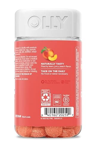 OLLY Probiotic + Prebiotic Gummy, Digestive Support and Gut Health, 500 Million CFUs, Fiber, Adult Chewable Supplement for Men and Women, Peach, 60 Day Supply - 60 Count thumbnail 8