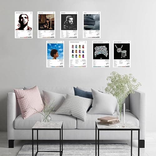 IJSYEJB Drake - 8-piece poster set, 8 x 12-inch music album covers (frame not included) thumbnail 3