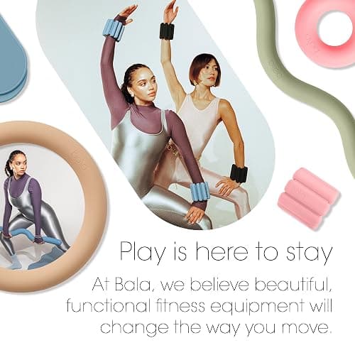 Bala Bangles Wrist & Ankle Weights for Women & Men - Adjustable Silicone Weighted Bracelet Set for Gym, Yoga, Pilates, Cardio & Strength Training - Wearable Arm & Leg Workout Weights thumbnail 5