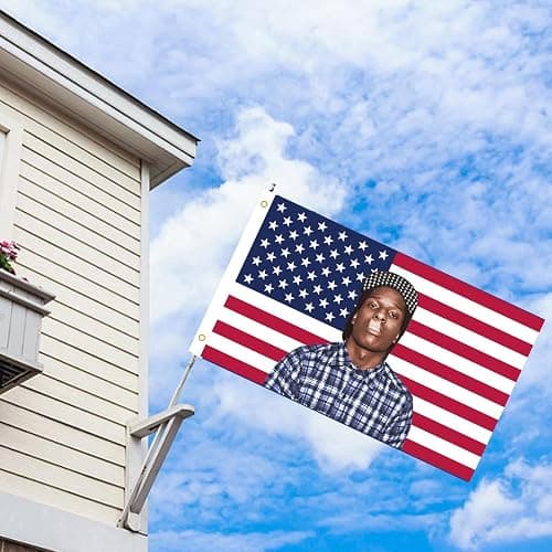 MAGJIUKE Rapper Rocky American Flag Tapestry 3x5 Ft - rap Asap USA Poster for Bedroom Living Room Funny Decor thumbnail 7