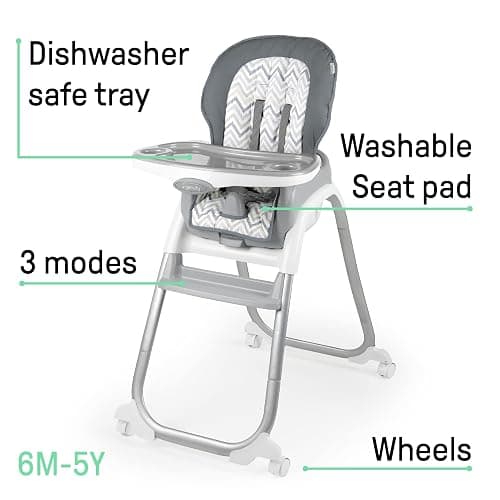 Ingenuity Trio Elite 3-in-1 High Chair, Toddler Chair, and Booster, For Ages 6 Months and Up, Unisex - Braden thumbnail 4
