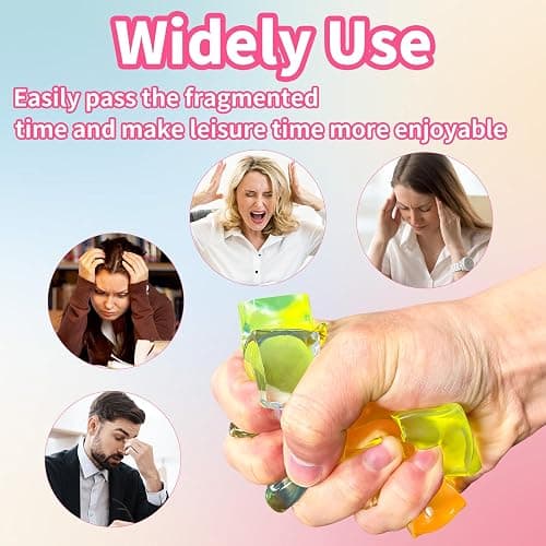 24Pcs Stress Balls Fidget Toys Adults, Ice Cube Squeeze Toys - Square Squeeze Ball Sensory Toys, Squeeze Toys - Small, Stress Balls for Adults, Easter, Christmas, Party Favors, Stocking Stuffers thumbnail 5