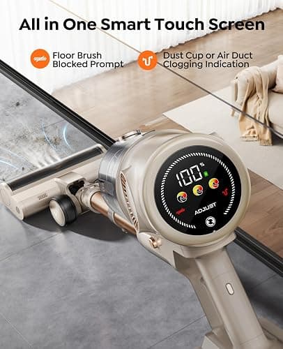 Cordless Vacuum Cleaner,80Mins/50kpa Vacuum Cleaners for Home,Stick Vacuums with Self-Standing,Touch Screen,LED Headlights, Anti-tangle,Rechargeable,Lightweight,for Carpet,Hard Floor, Pet Hair(P7 Pro) thumbnail 6