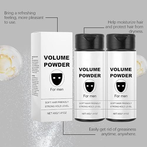 Texture Volume Powder for Men, Easy to Apply Instantly Adds Texture & Volume, All Natural Ingredients, Strong Hold, Hair Powder for Men 40g (2PC) thumbnail 8