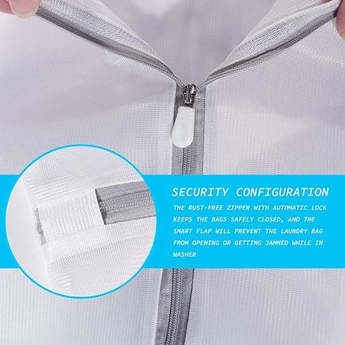SUERIV Mesh Laundry Bags,Laundry Bags Mesh Wash Bag for Washing Machine-Supper Zipper Net Laundry Bag,Lingerie,Sweater,Garment,Undergarment Large Size(16 x20 inch),Pack of 4 thumbnail 4
