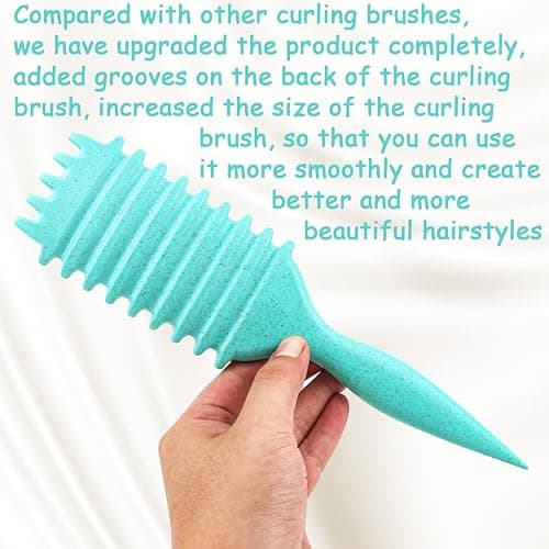 Curl Defining Brush, 1 PCS Curly Hair Brush, Brush for Curly Hair, for Combing and Shaping Men's and Women's Curls to Reduce Pulling (Green) thumbnail 4