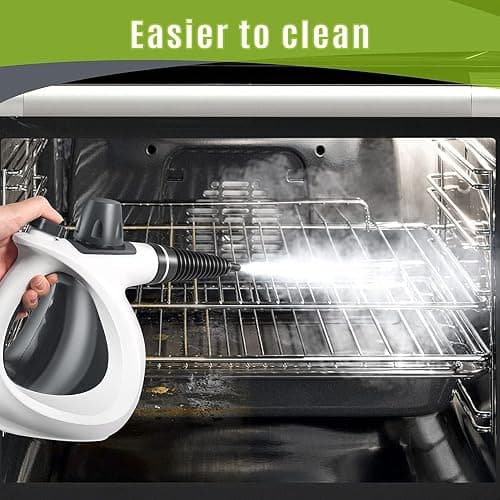 Pressurized Handheld Multi-Surface Natural Steam Cleaner with 12 pcs Accessories, Multi-Purpose Steamer for Home Use, Steamer for Cleaning Floor, Upholstery, Grout and Car (Grey) thumbnail 7